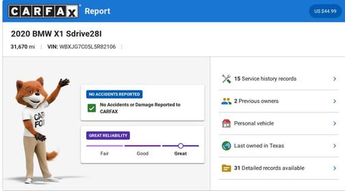 Blue 2020 BMW X1 sDrive28i