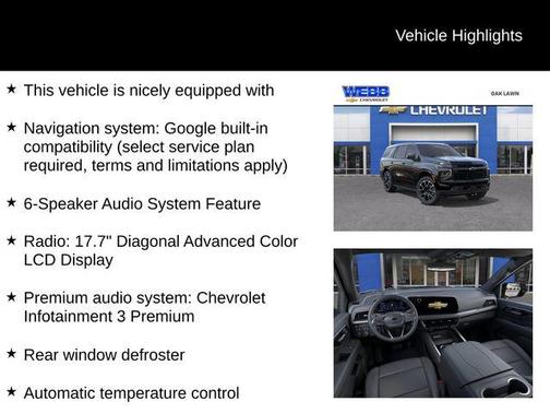 Black 2026 Chevrolet Tahoe 4WD RST