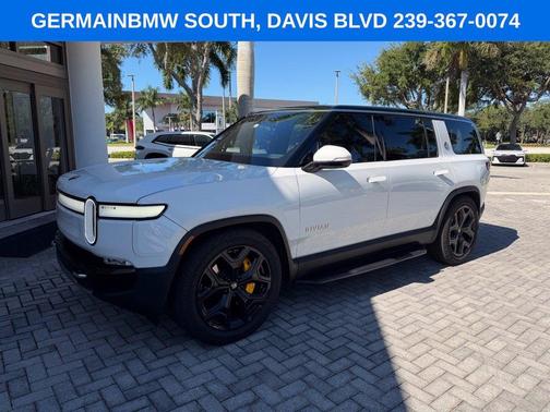 Glacier White 2024 Rivian R1S Adventure Quad Motor Large Pack