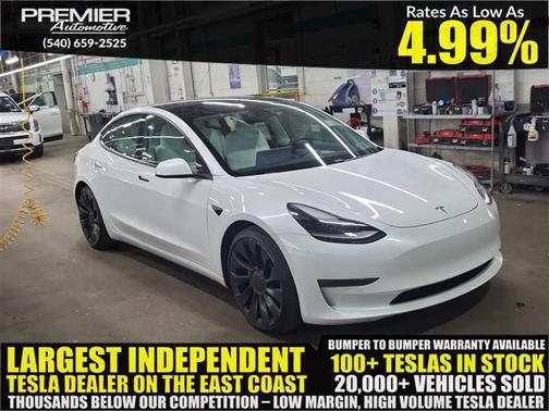 Pearl White Multi-Coat 2021 Tesla Model 3 Performance