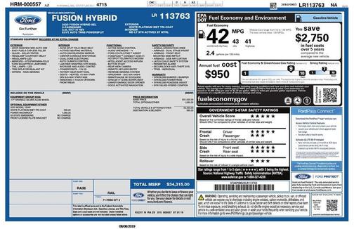 2020 Ford Fusion Hybrid SEL