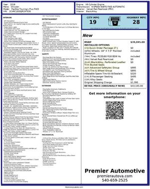 2018 Chrysler Pacifica Touring-L Plus