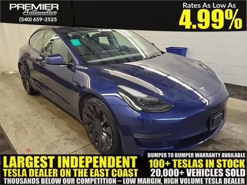 Deep Blue Metallic 2023 Tesla Model 3 Performance