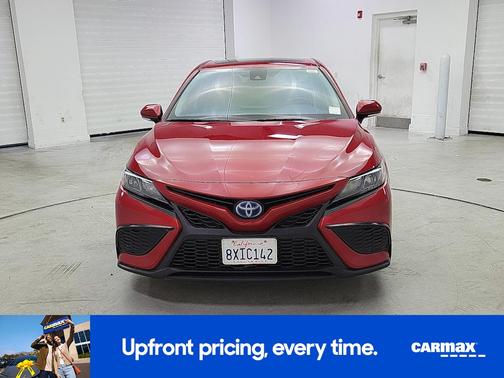Red 2021 Toyota Camry Hybrid SE