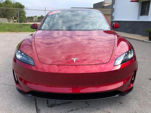 Red 2025 Tesla Model 3 Long Range