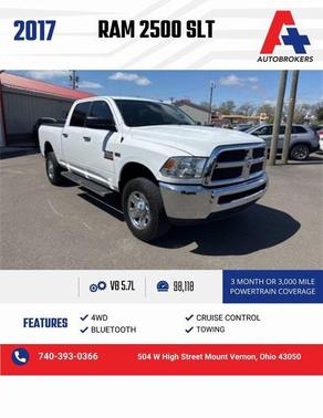 2017 RAM 2500 SLT Crew Cab 4x4 6'4' Box