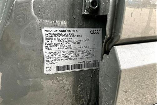 2023 Audi Q3 Premium 45 TFSI S line quattro Tiptronic