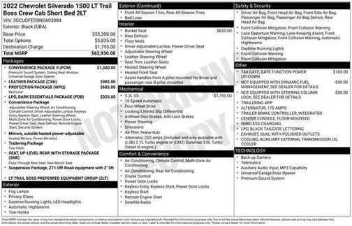 Black 2022 Chevrolet Silverado 1500 LT Trail Boss