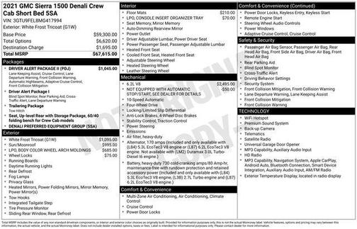 White Frost Tricoat 2021 GMC Sierra 1500 Denali
