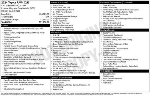 Magnetic Gray Metallic 2024 Toyota RAV4 XLE