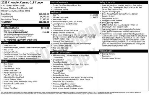 2023 Chevrolet Camaro 2LT