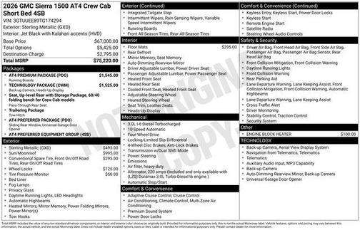 Sterling Metallic 2026 GMC Sierra 1500 AT4