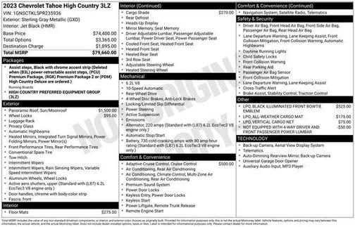 2023 Chevrolet Tahoe 2WD High Country