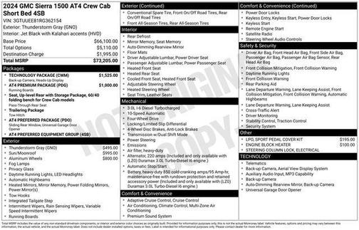 Thunderstorm Gray 2024 GMC Sierra 1500 AT4
