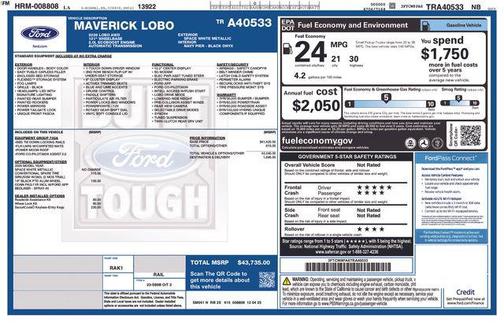 Space White Metallic 2026 Ford Maverick Lobo