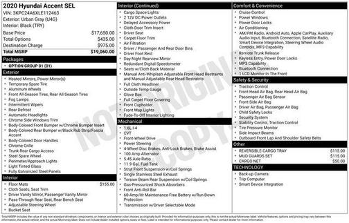 Urban Gray 2020 Hyundai Accent SEL