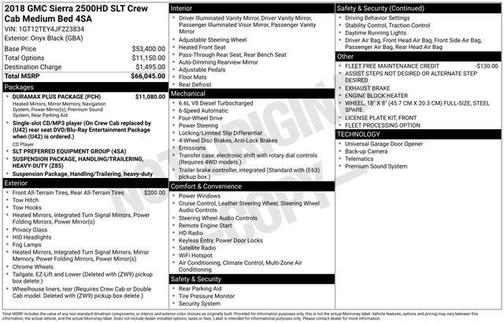 Onyx Black 2018 GMC Sierra 2500 SLT
