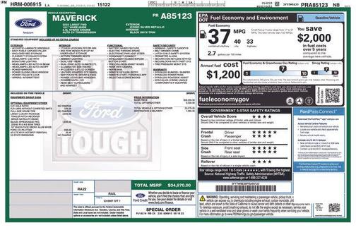 Iconic Silver Metallic 2023 Ford Maverick Lariat