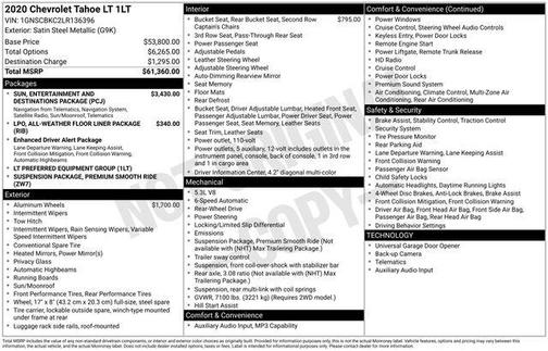 Satin Steel Metallic 2020 Chevrolet Tahoe LT