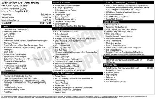 Pure White 2020 Volkswagen Jetta 1.4T R-Line
