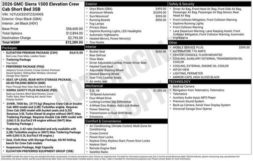 2026 GMC Sierra 1500 Elevation
