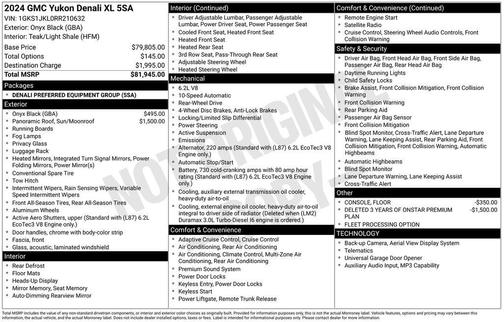 Onyx Black 2024 GMC Yukon XL Denali