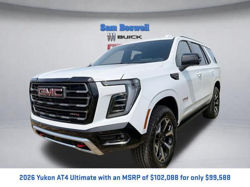 Summit White 2026 GMC Yukon 4WD AT4 Ultimate