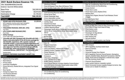 Summit White 2021 Buick Enclave FWD Essence