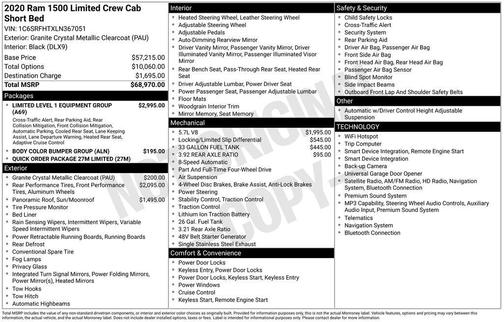 Granite Crystal Metallic Clearcoat 2020 RAM 1500 Limited