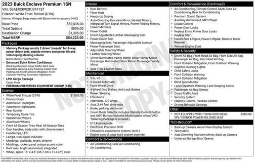 White Frost Tricoat 2023 Buick Enclave Premium FWD