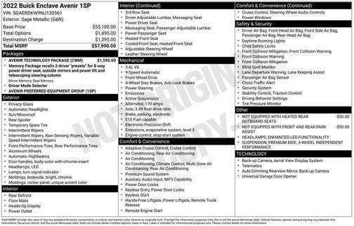 2022 Buick Enclave FWD Avenir