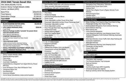 Ebony Twilight Metallic 2024 GMC Terrain Denali