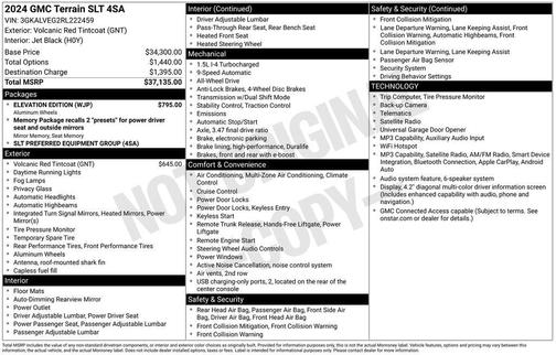 Volcanic Red Tintcoat 2024 GMC Terrain SLT