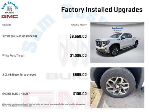 White Frost Tricoat 2023 GMC Sierra 1500 SLT