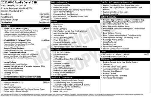 2025 GMC Acadia Denali