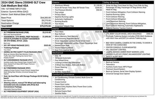 Summit White 2024 GMC Sierra 2500 SLT