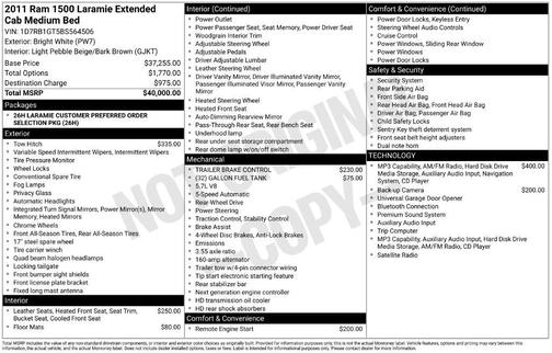 Bright White Clearcoat 2011 Dodge Ram 1500 Laramie
