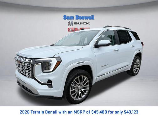 Glacier White Tricoat 2026 GMC Terrain Denali