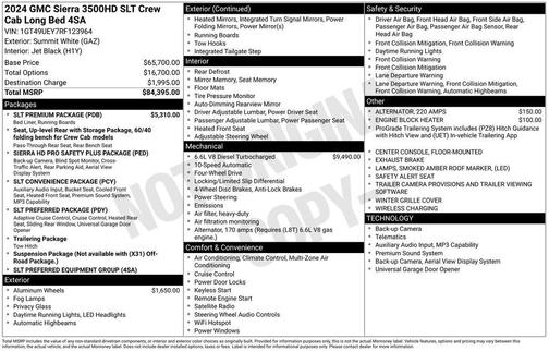 Summit White 2024 GMC Sierra 3500 SLT