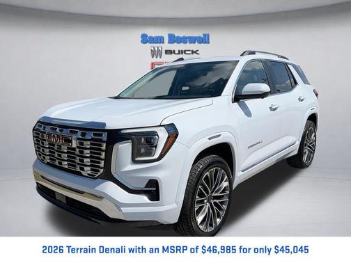 Glacier White Tricoat 2026 GMC Terrain Denali
