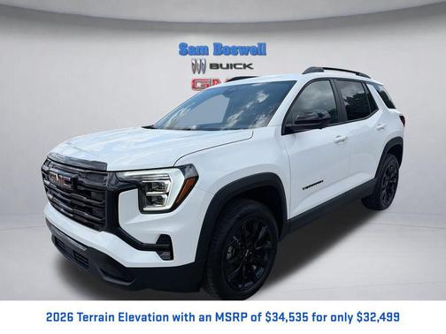 Summit White 2026 GMC Terrain FWD Elevation