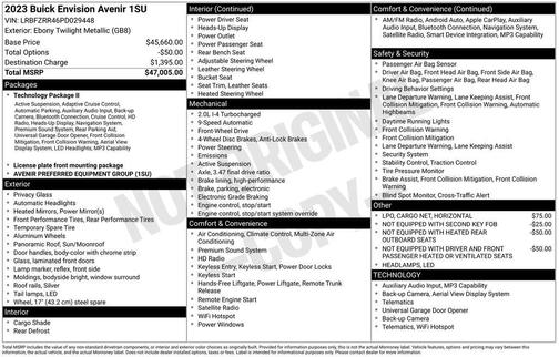 Ebony Twilight Metallic 2023 Buick Envision Avenir FWD