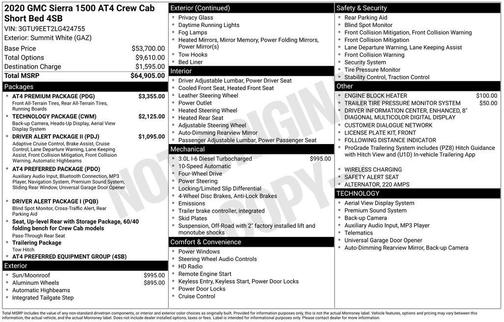 2020 GMC Sierra 1500 AT4