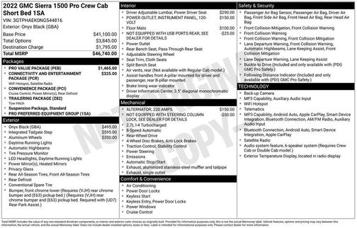 Onyx Black 2022 GMC Sierra 1500 Pro