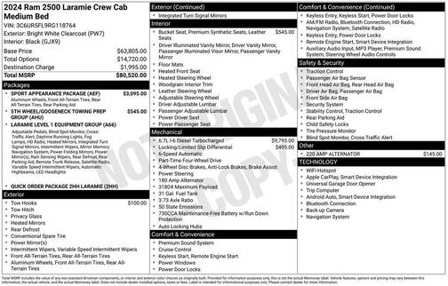 2024 RAM 2500 Laramie Crew Cab 4x4 6'4' Box
