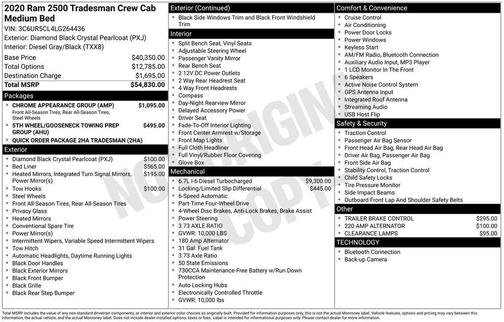 2020 RAM 2500 Tradesman Crew Cab 4x4 6'4' Box