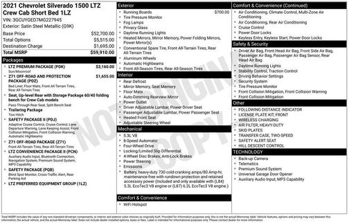Satin Steel Metallic 2021 Chevrolet Silverado 1500 LTZ