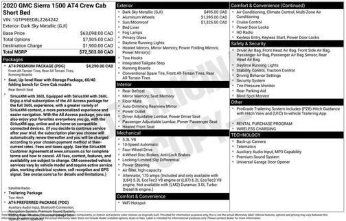 Dark Sky Metallic 2020 GMC Sierra 1500 AT4