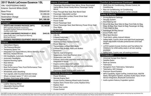 Summit White 2017 Buick LaCrosse Essence