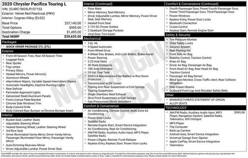 2020 Chrysler Pacifica Touring L